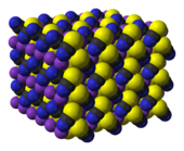 Image de synthèse de la structure du Thiocyanate de potassium.